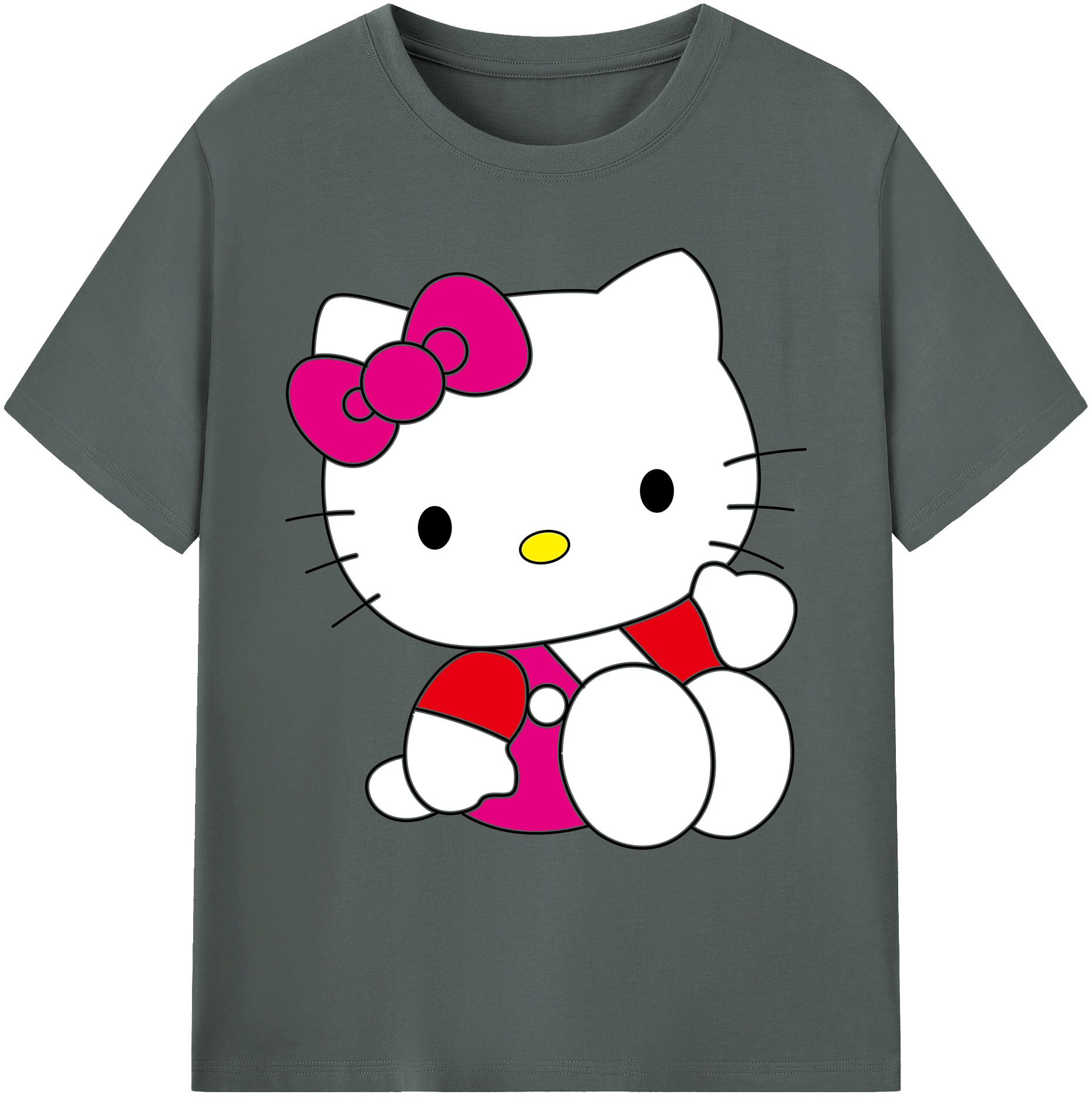 （画像用） Hello Kitty ハローキティ 綿100％ メンズ半袖Tシャツ｜肌触りやわらか＆通気性